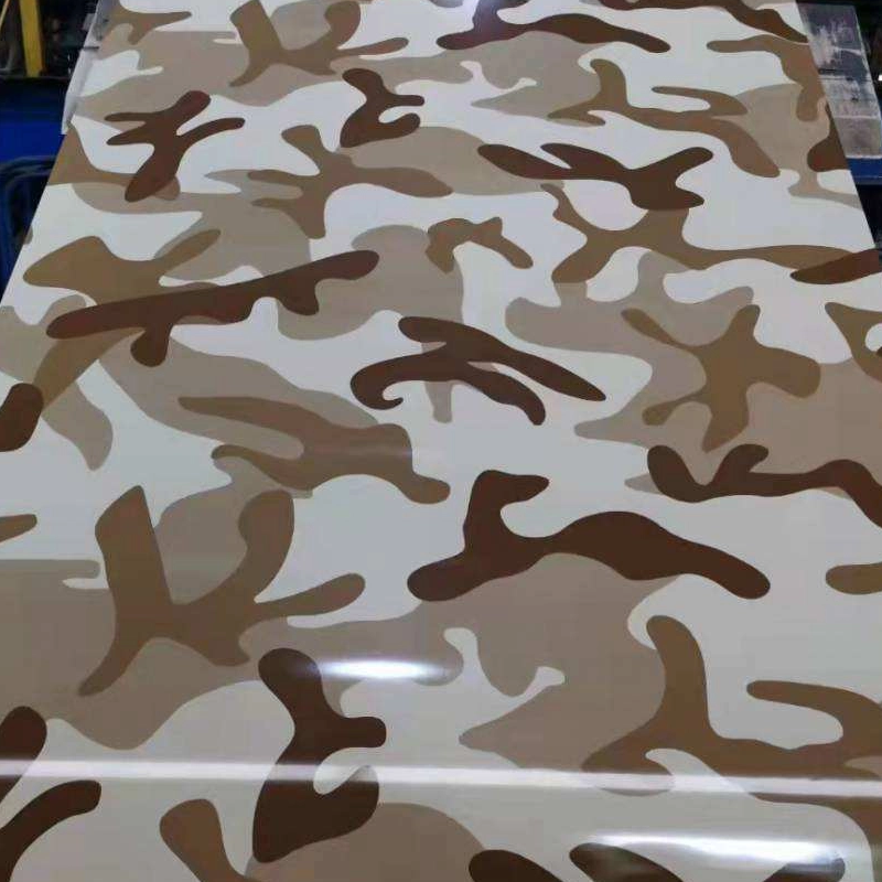 Aluminiumlegering 5052 ontwerpte kamoefleerpatroon geverfde aluminiumplaat wat gebruik word vir vragmotorliggaamwysigingsplaat