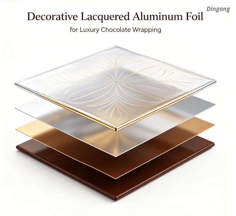 Kerajang Aluminium Berpernis Hiasan untuk Pembalut Coklat Mewah